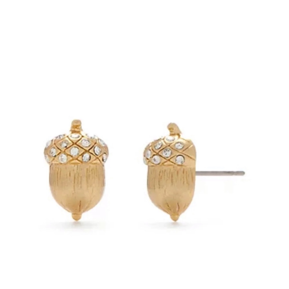 $58 Kate Spade So Foxy Acorn Mini Crystal Stud Earrings